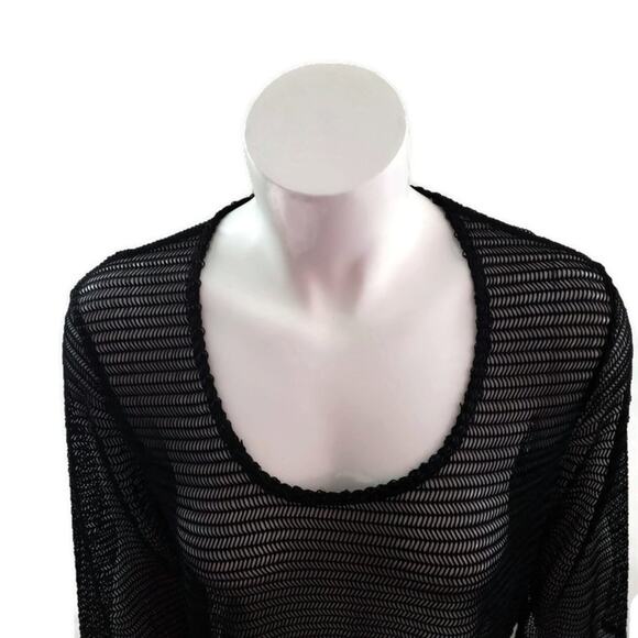 Jordan Taylor Mesh Swimwear Cover-up Black Large - Picture 6 of 9